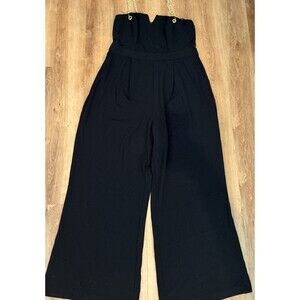 City Chic Plus size Gold Chain sleeveless Jumpsuit black size 14